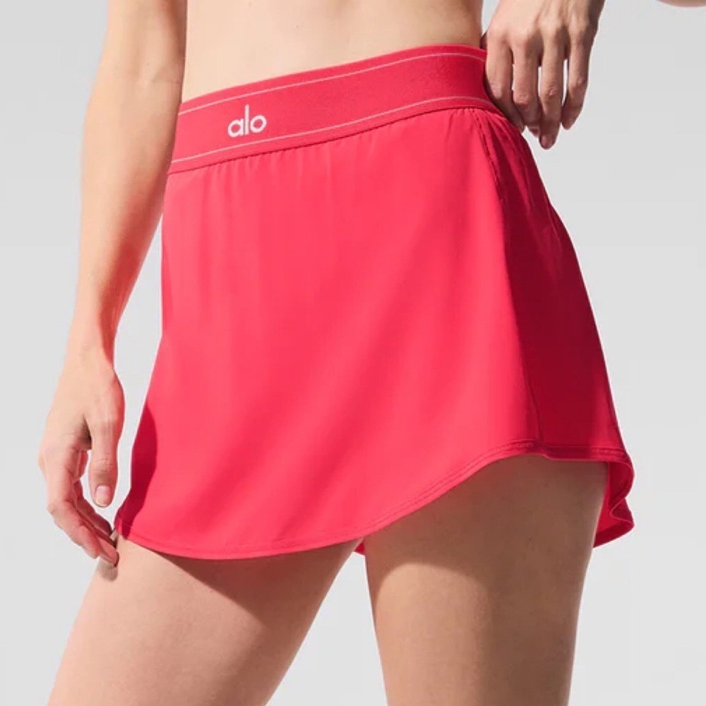Alo Match Point Tennis Skirt Candy Red XXS